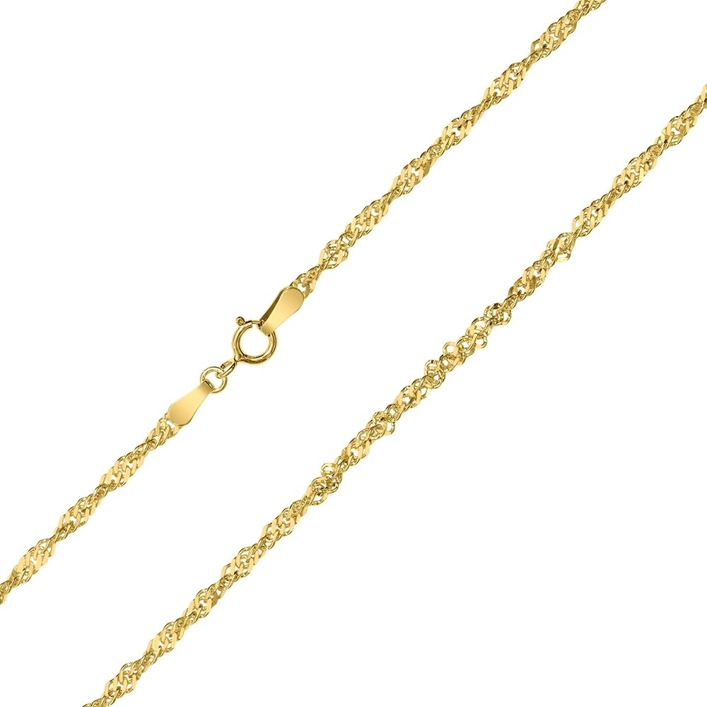 Chain Style Singapore Chains Polished Solid 1.3 mm 18 in 10K White Gold 1.3 mm Sparkle Singapore Chain Style Singapore Chains Polished Solid 1.3 mm 18 in 10K White Gold 1.3 mm Sparkle Singapore
